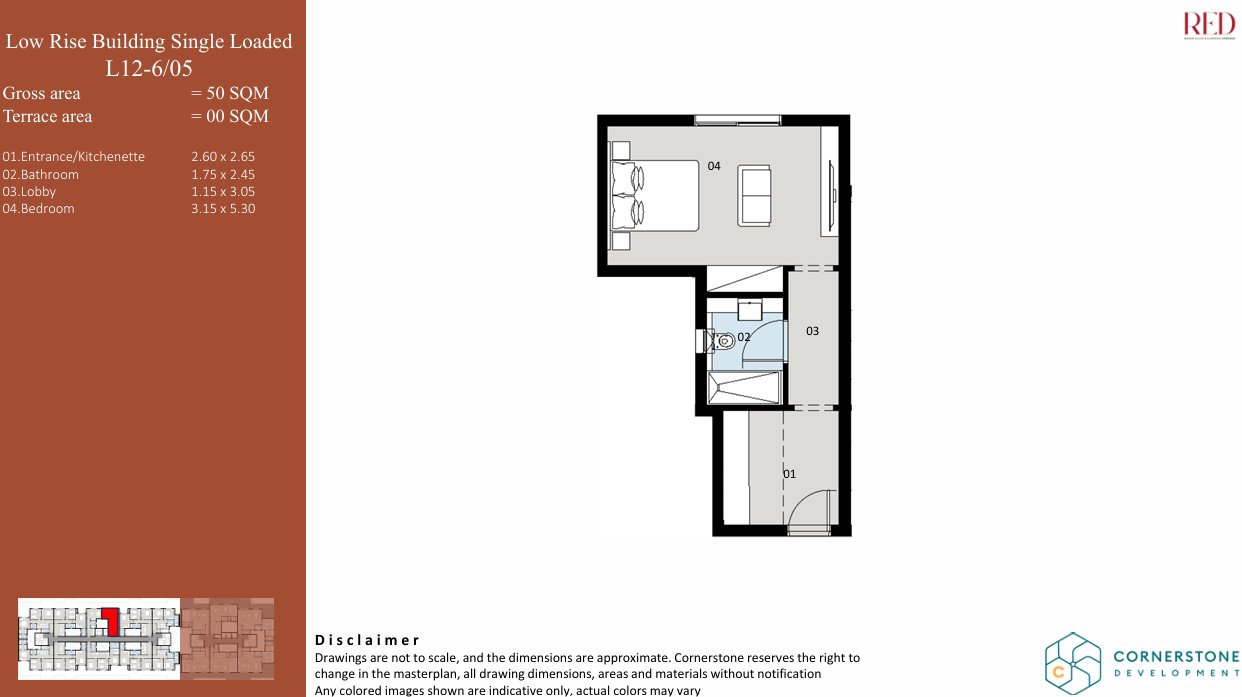 Floor plan for studio at Red