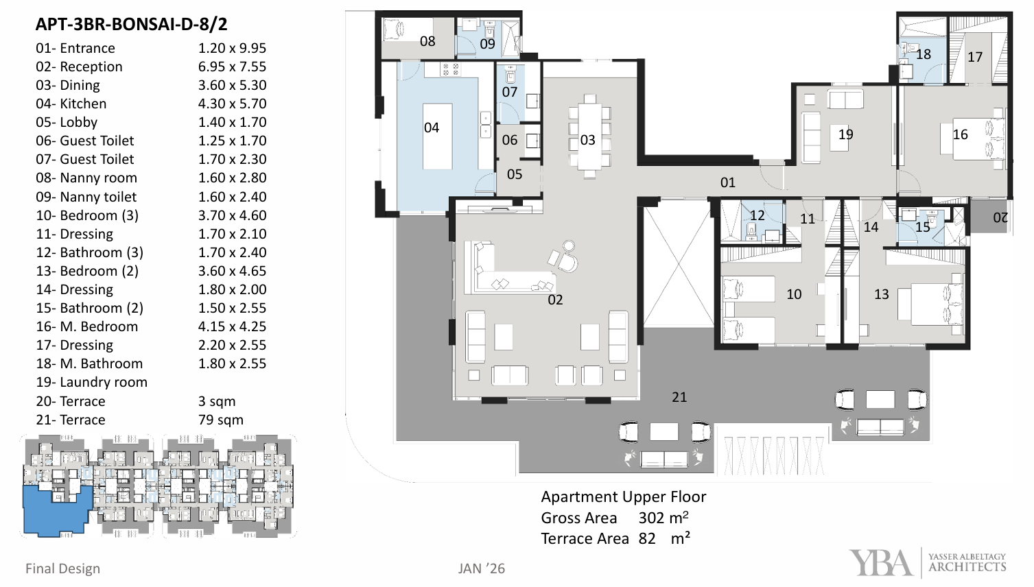Floor plan for penthouse at The Curve