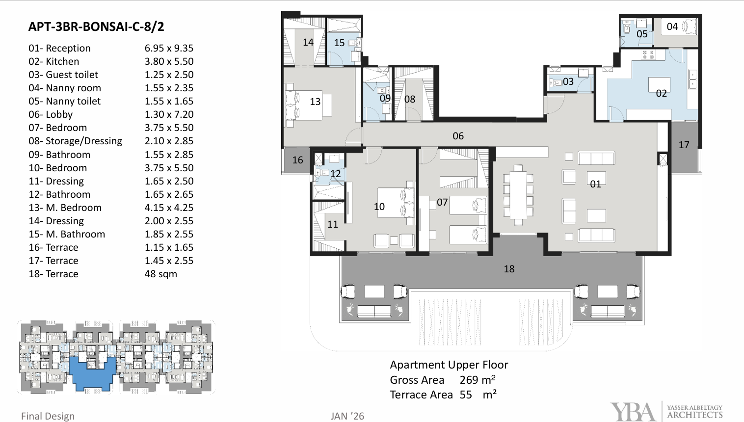 Floor plan for penthouse at The Curve