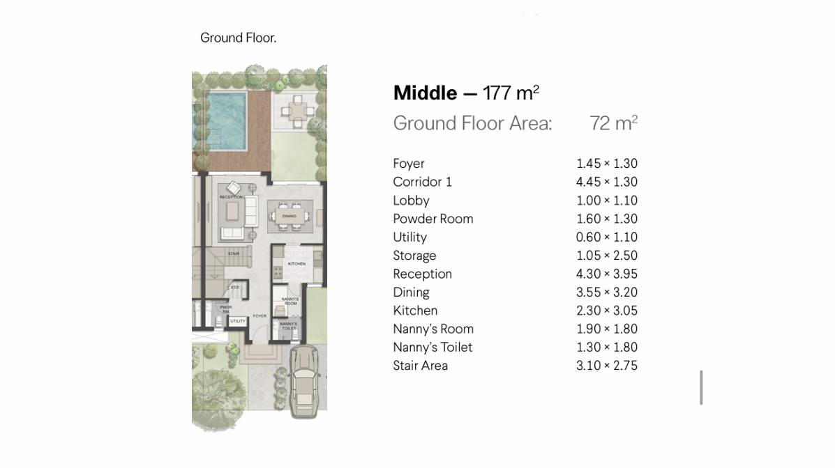 Floor plan for townhouse at Ever New Cairo