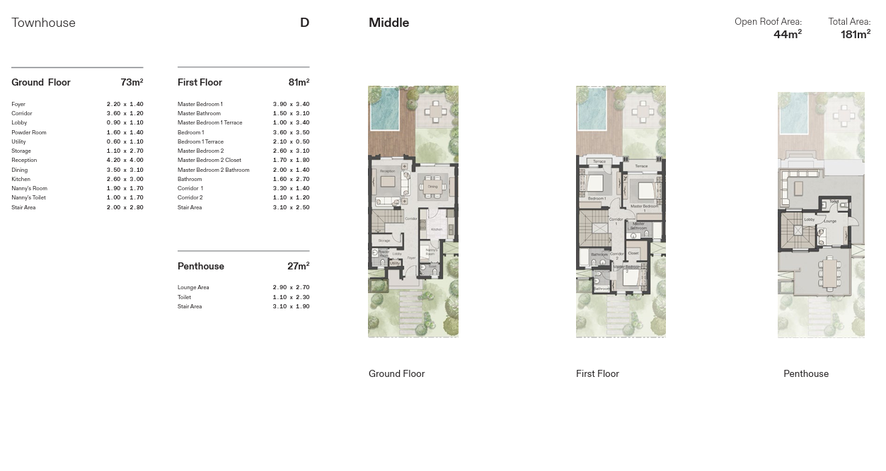 Floor plan for townhouse at Ever New Cairo