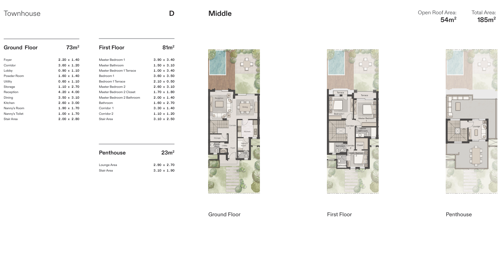 Floor plan for townhouse at Ever New Cairo