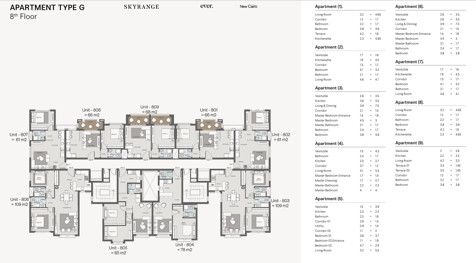 Floor plan for apartment at Ever New Cairo