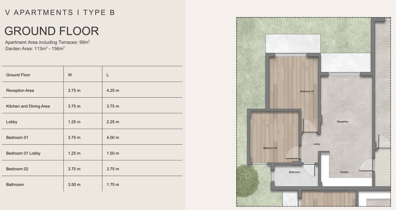 Floor plan for apartment at V residence
