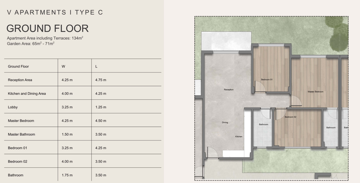 Floor plan for apartment at V residence