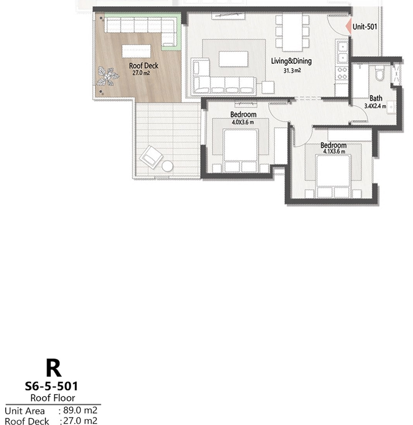 Floor plan for chalet at Masaya