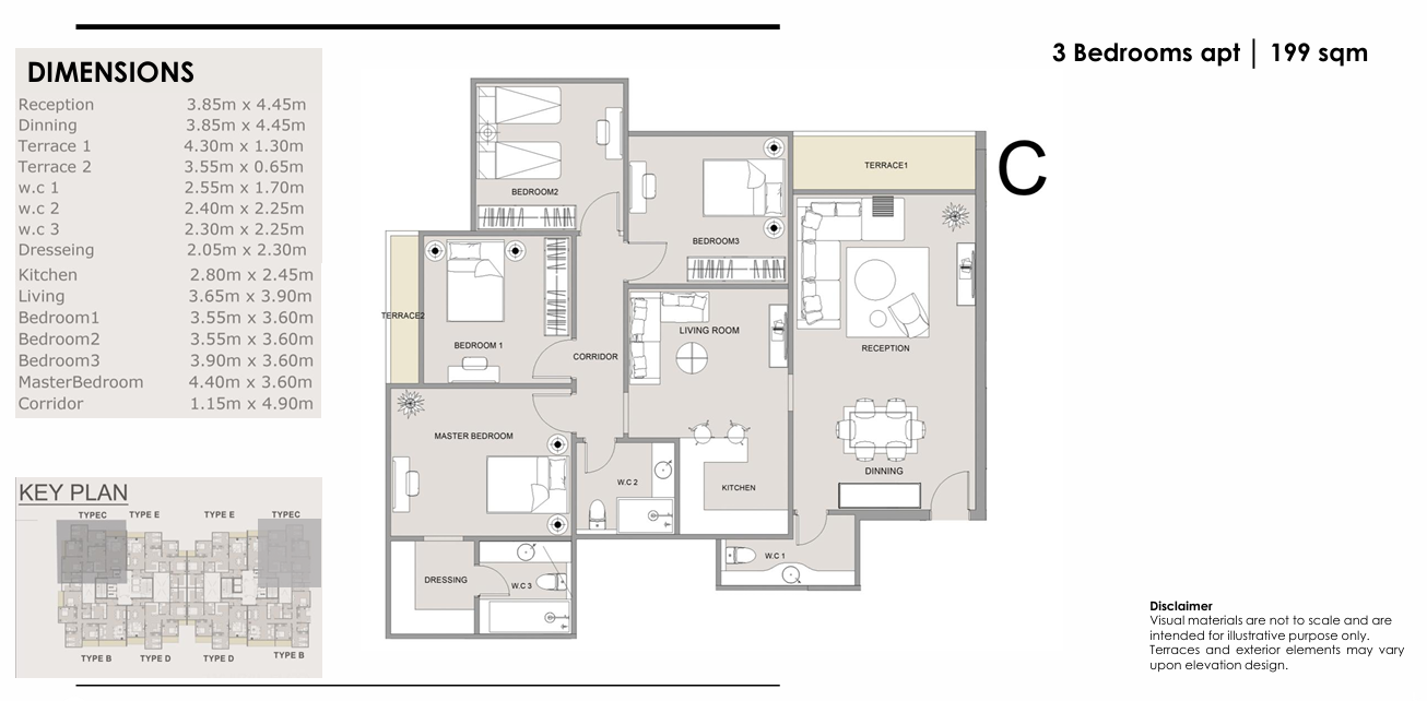 Floor plan for apartment at Ri8
