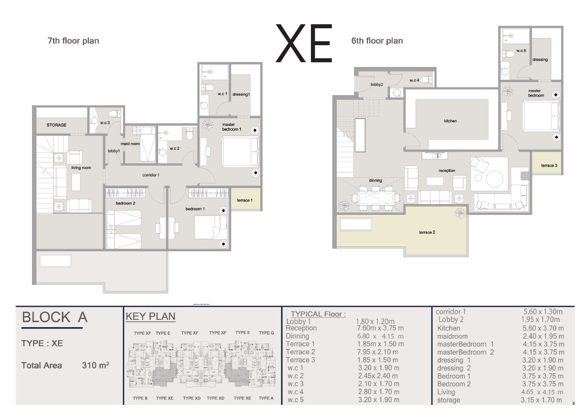 Floor plan for penthouse at Ri8