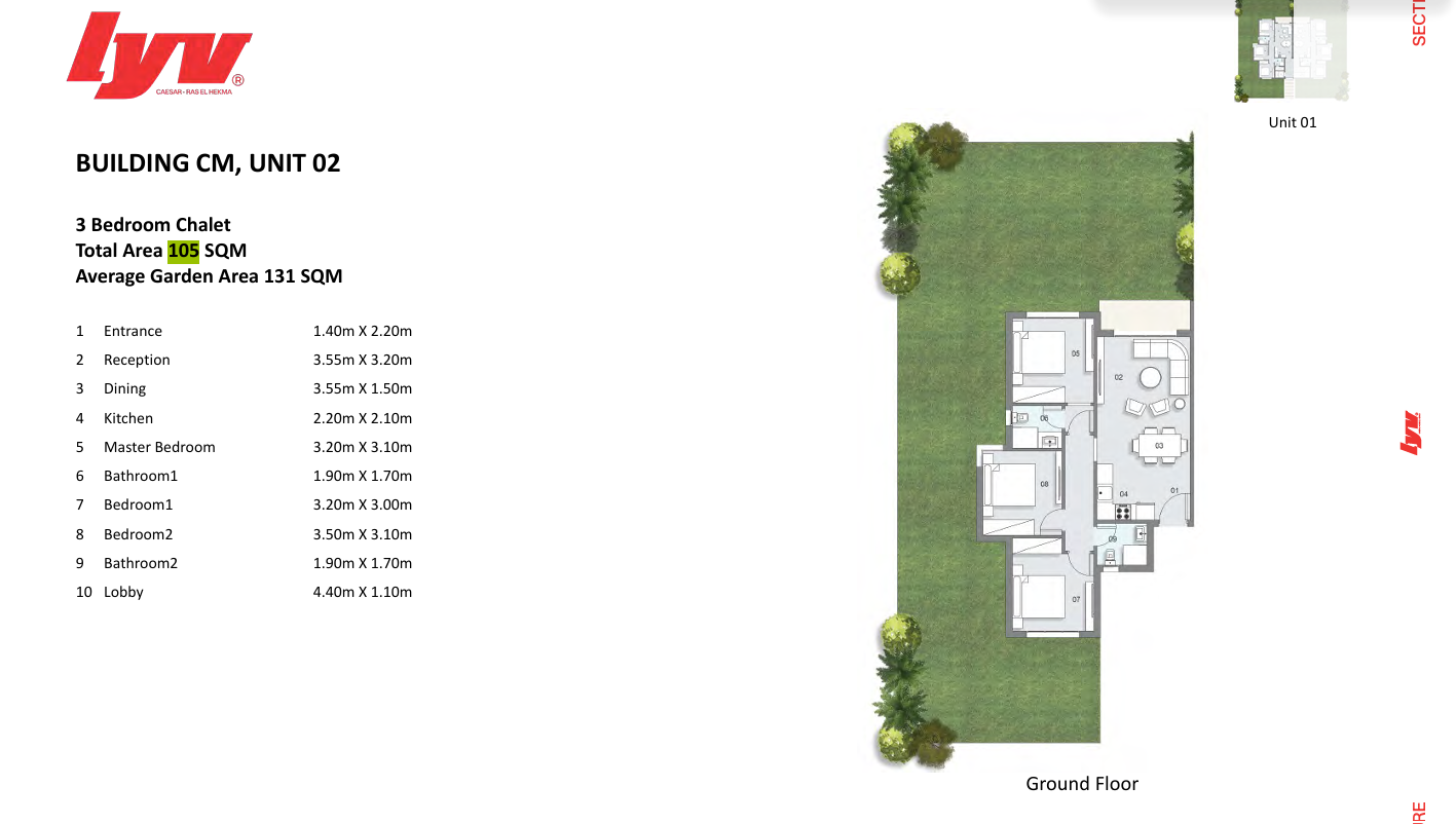 Floor plan for chalet at Lyv Caesar - Ras El Hekma
