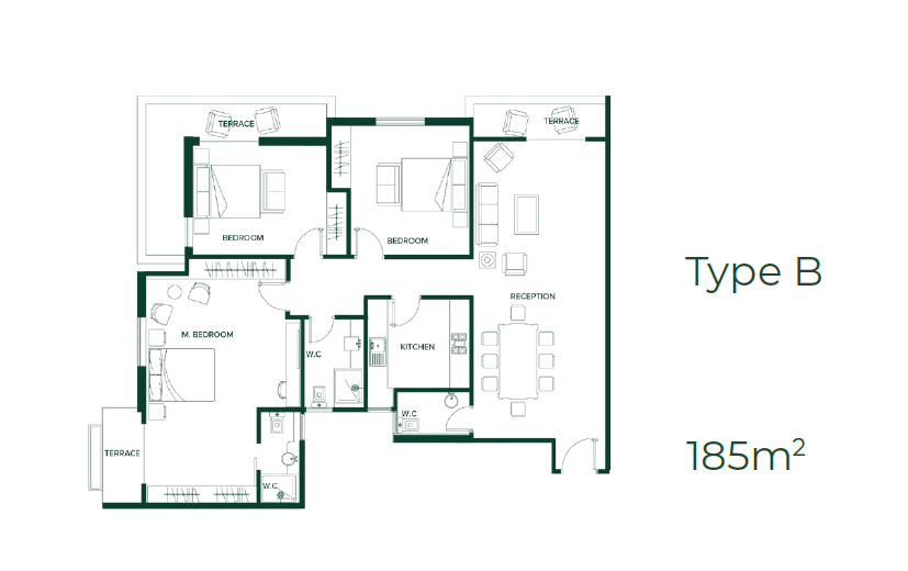 Floor plan for apartment at Catalan