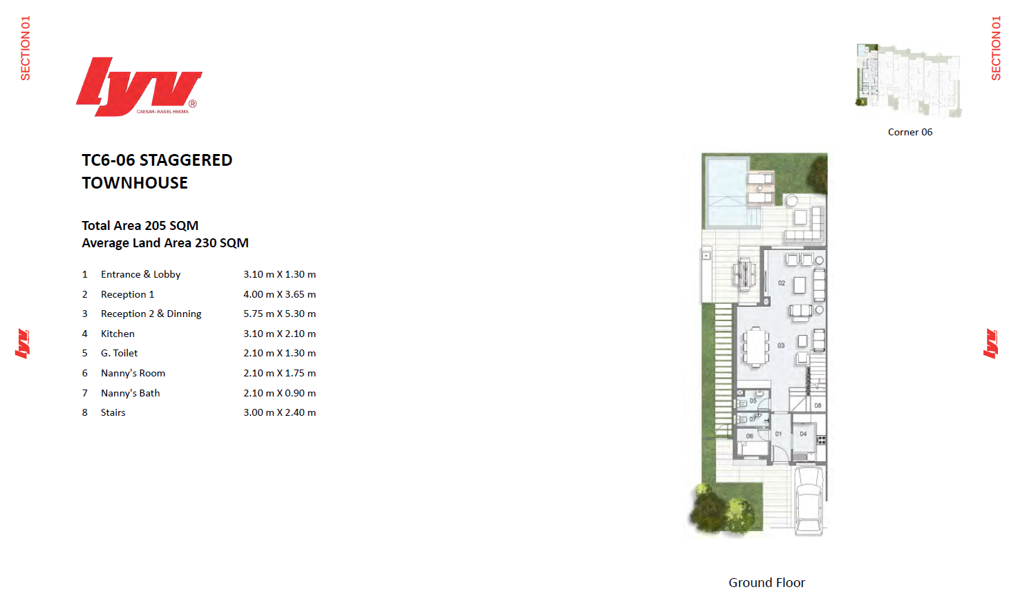 Floor plan for townhouse at Lyv Caesar - Ras El Hekma
