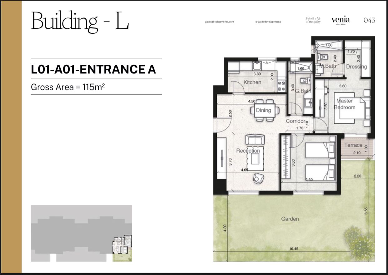 Floor plan for apartment at Venia