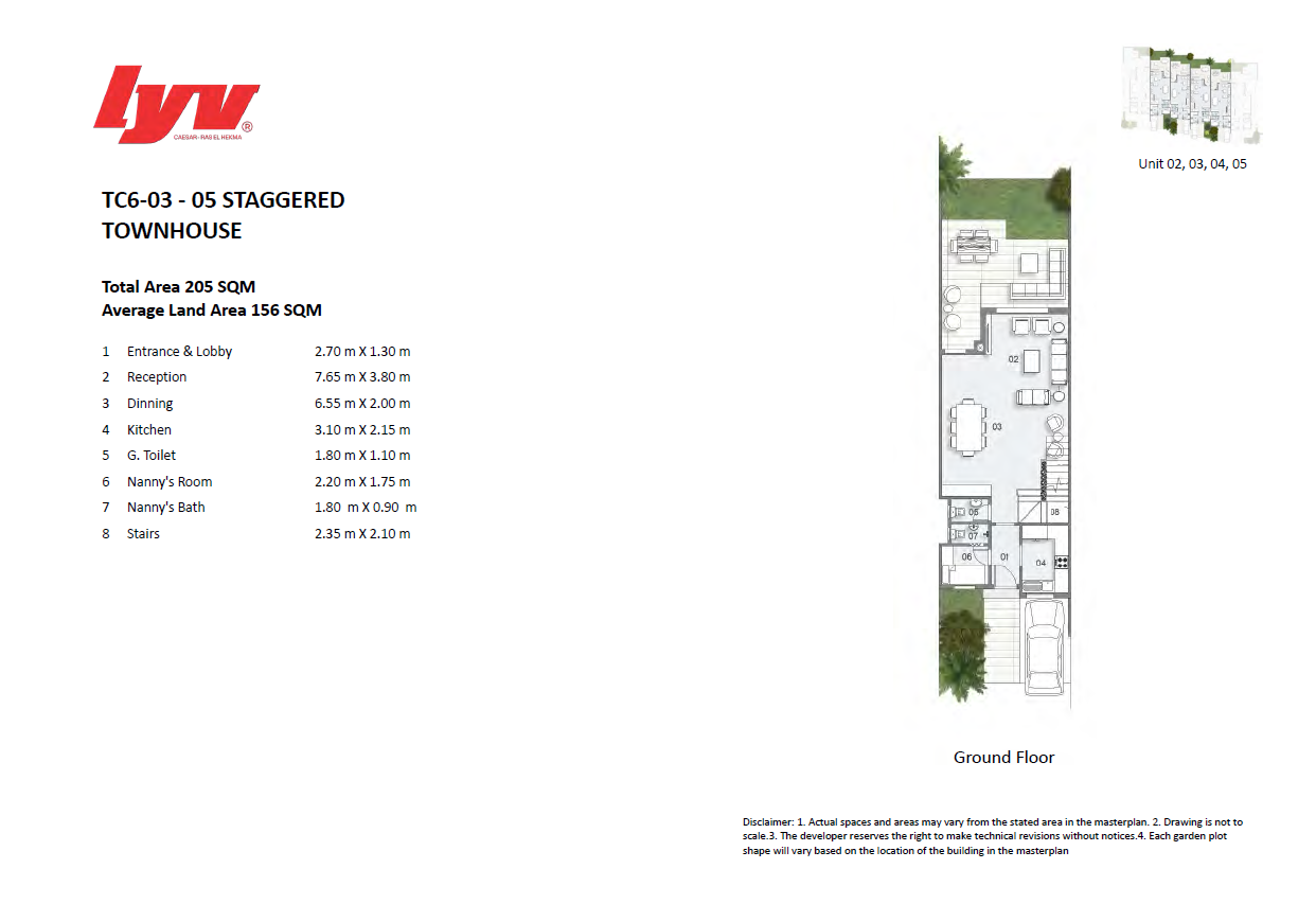 Floor plan for townhouse at Lyv Caesar - Ras El Hekma