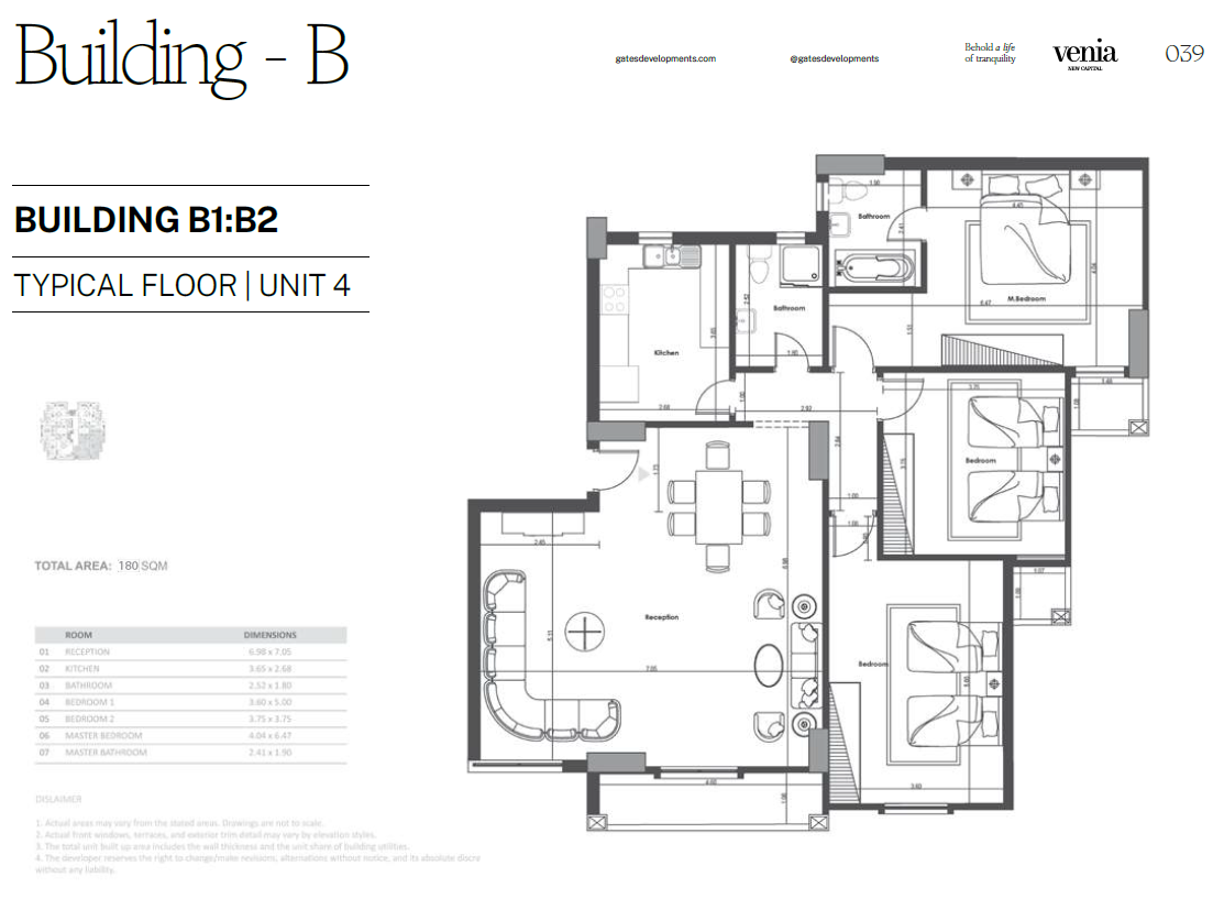 Floor plan for apartment at Venia