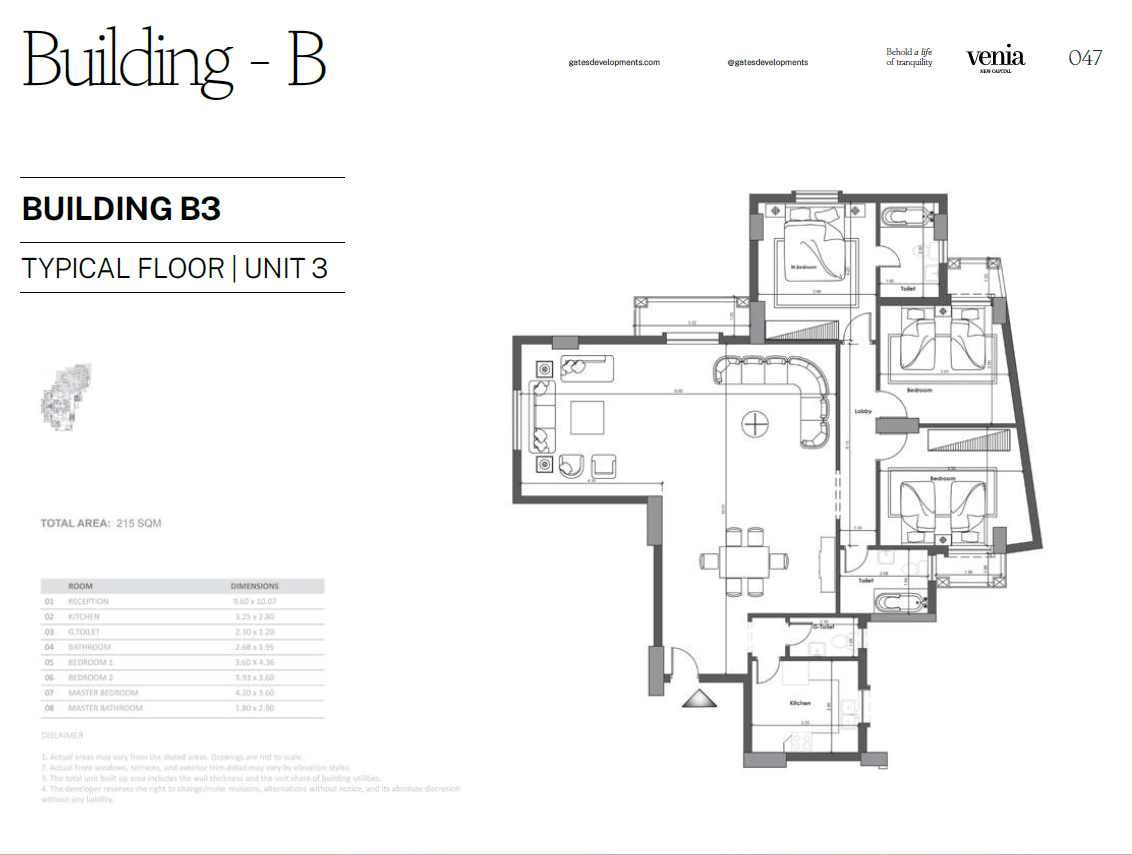 Floor plan for apartment at Venia