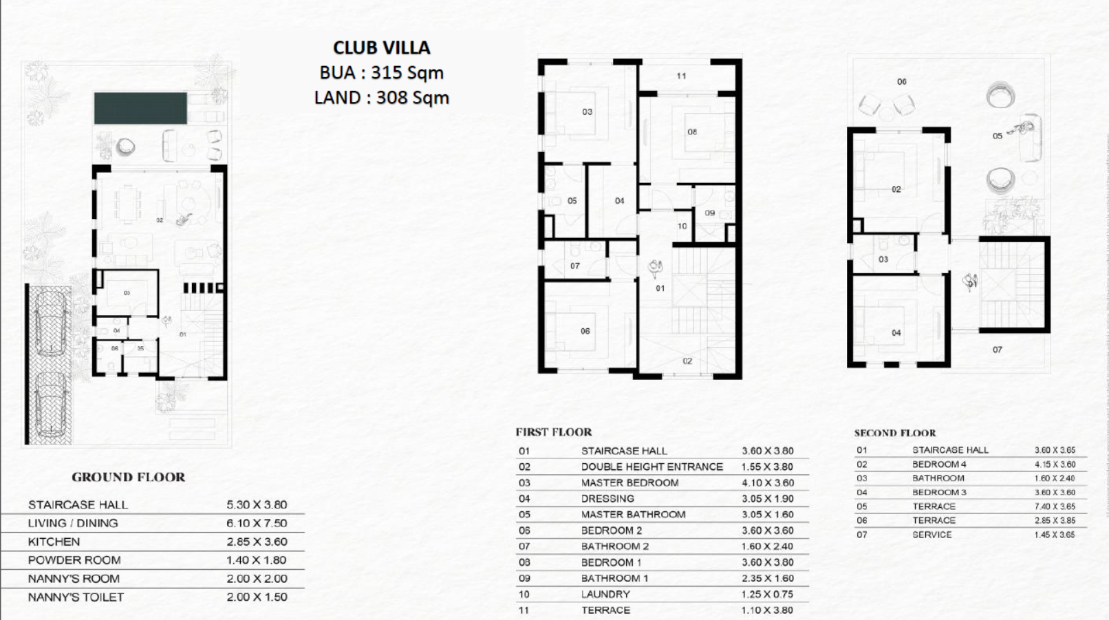 Floor plan for villa at Saada Boutique
