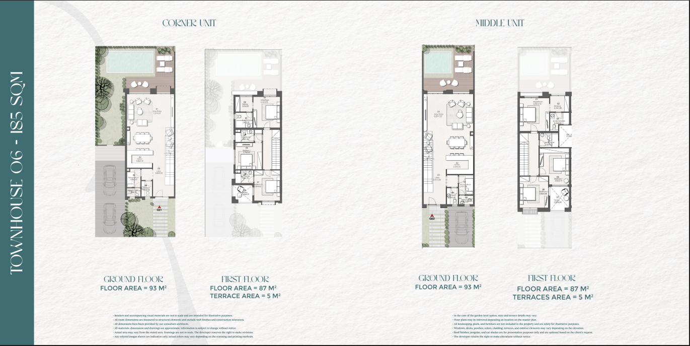 Floor plan for townhouse at Saada Boutique