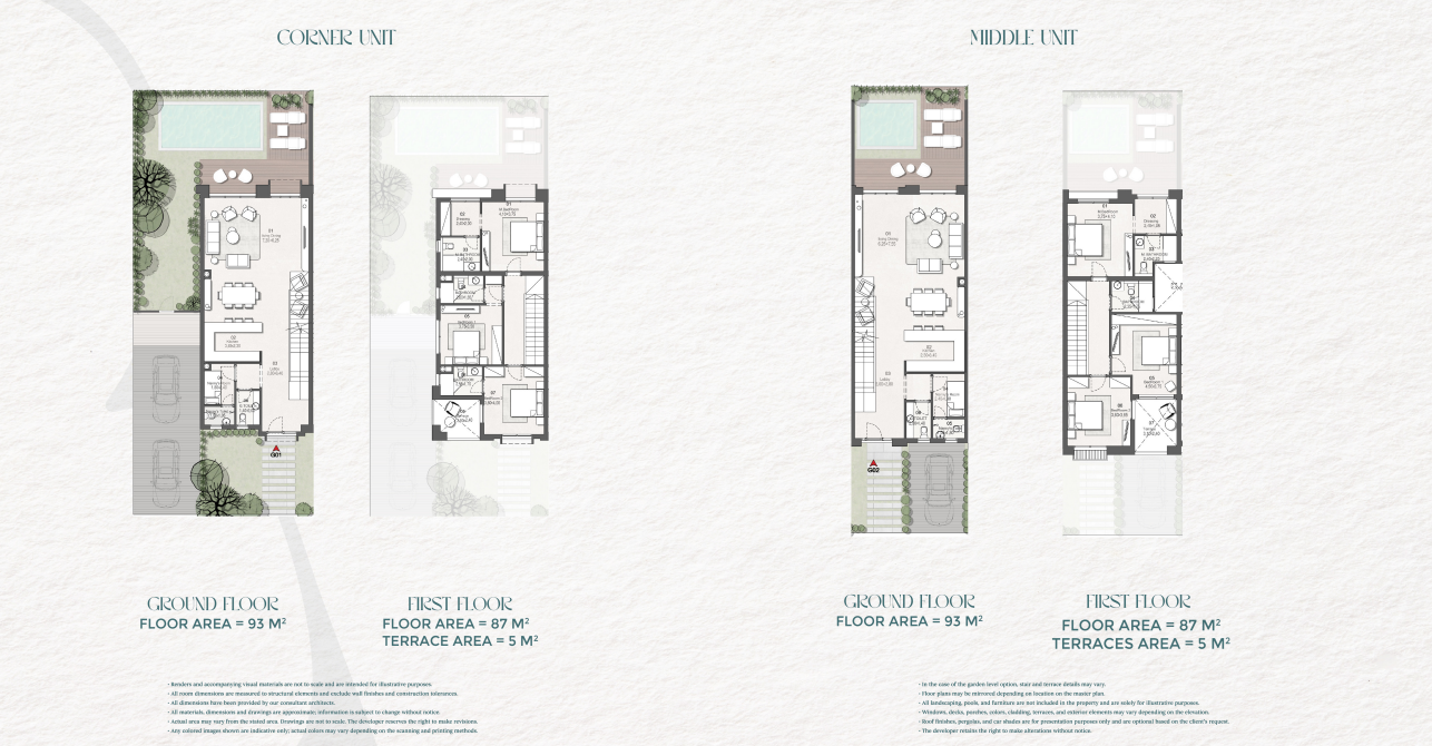 Floor plan for townhouse at Saada Boutique