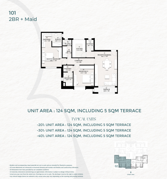 Floor plan for apartment at Saada Boutique