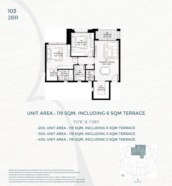 Floor plan for apartment at Saada Boutique
