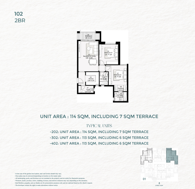 Floor plan for apartment at Saada Boutique