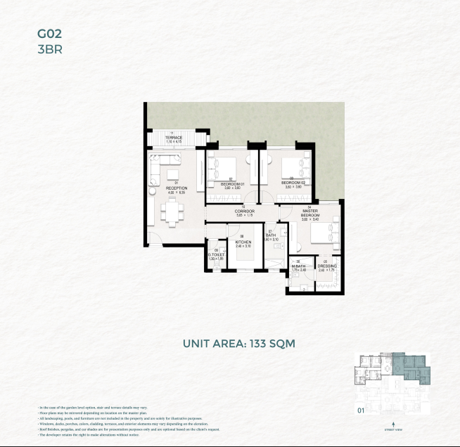 Floor plan for apartment at Saada Boutique