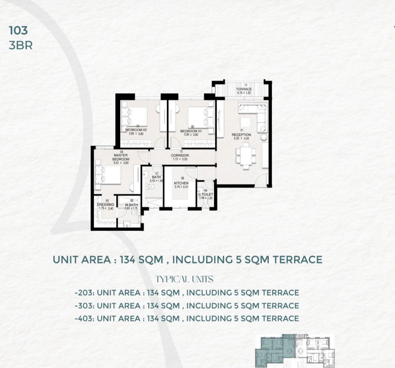 Floor plan for apartment at Saada Boutique