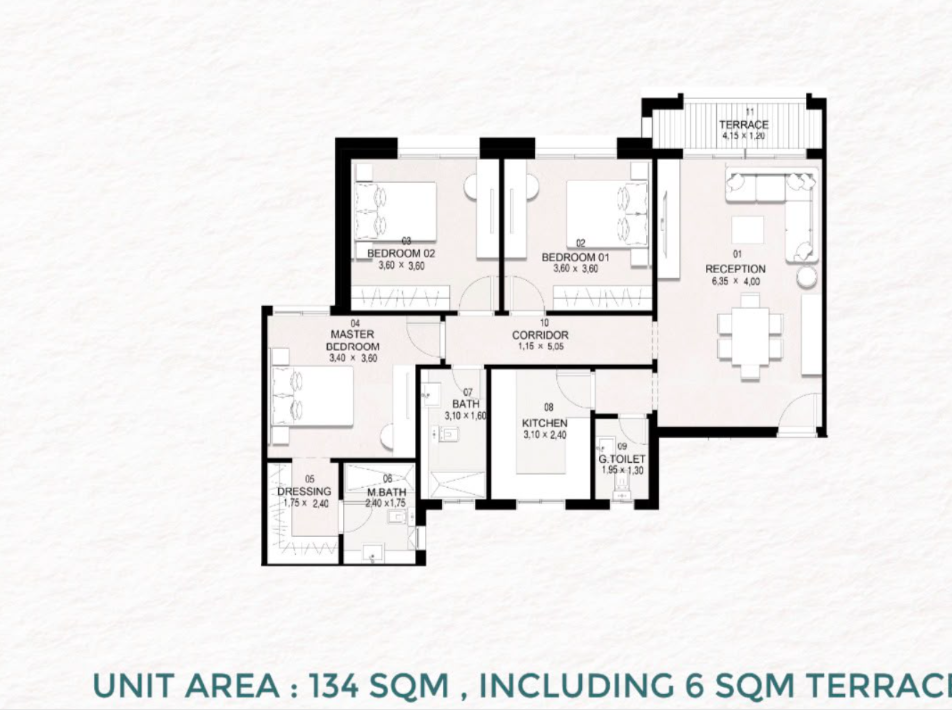 Floor plan for apartment at Saada Boutique