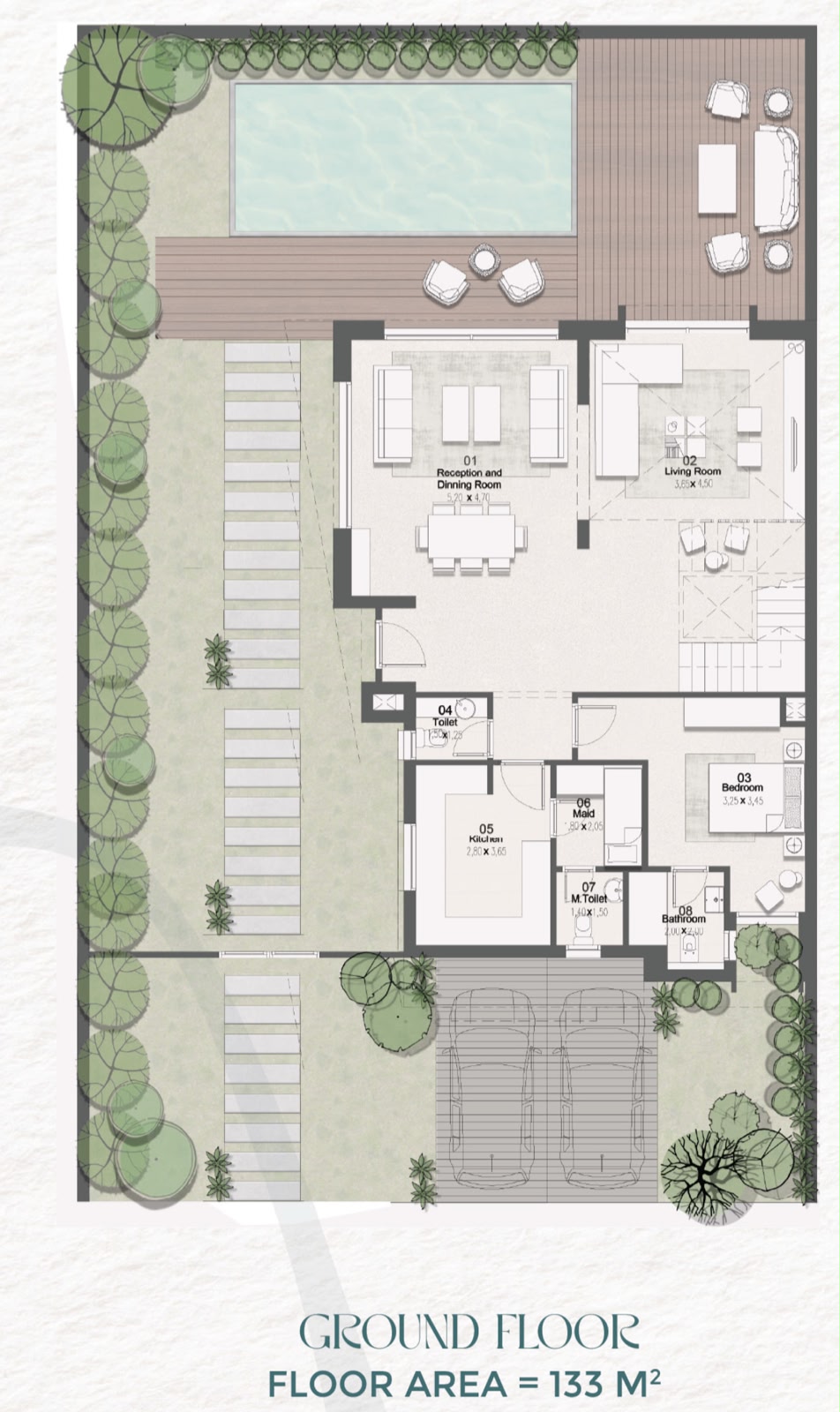 Floor plan for villa at Saada Boutique