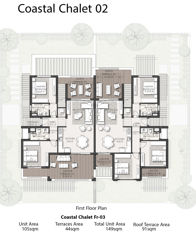 Floor plan for chalet at Saada North Coast