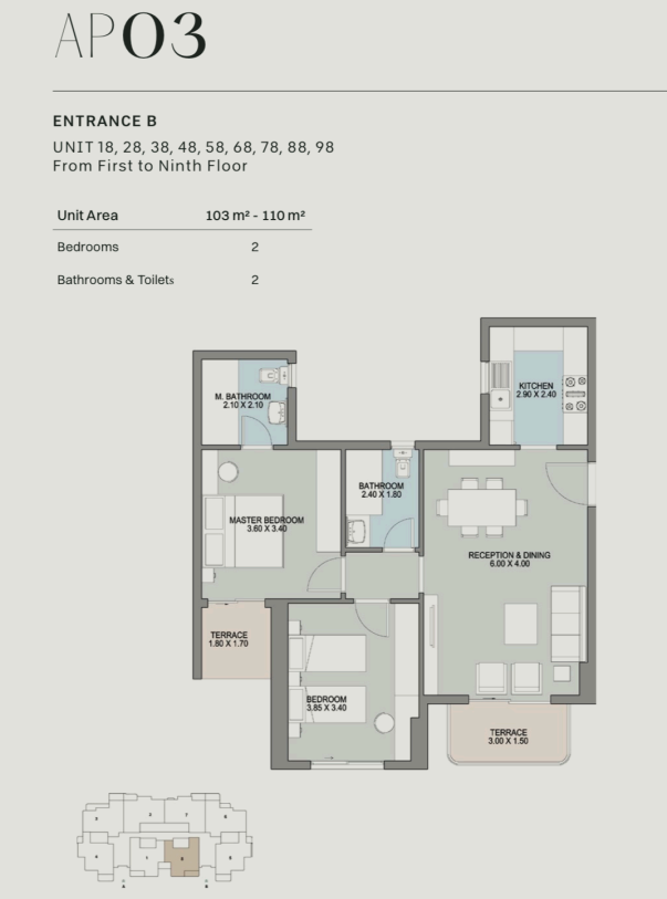 Floor plan for apartment at GRAND LANE