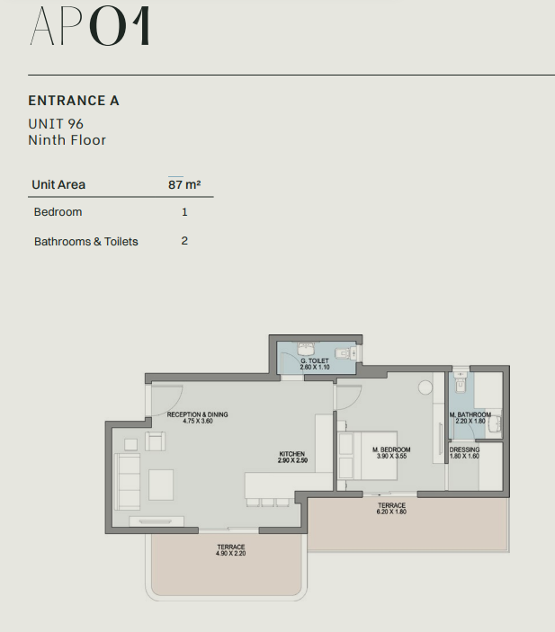 Floor plan for apartment at GRAND LANE