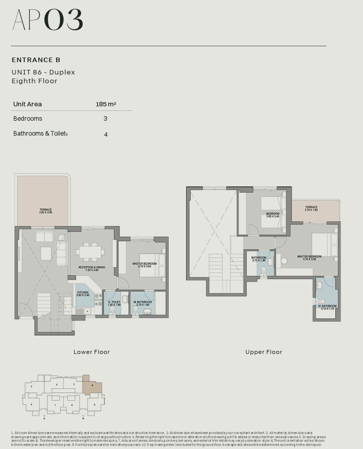 Floor plan for penthouse at GRAND LANE