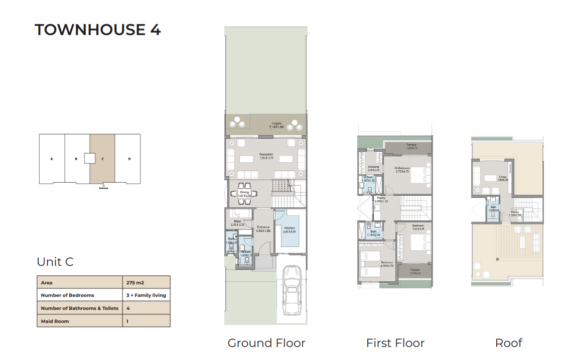 Floor plan for townhouse at Talda
