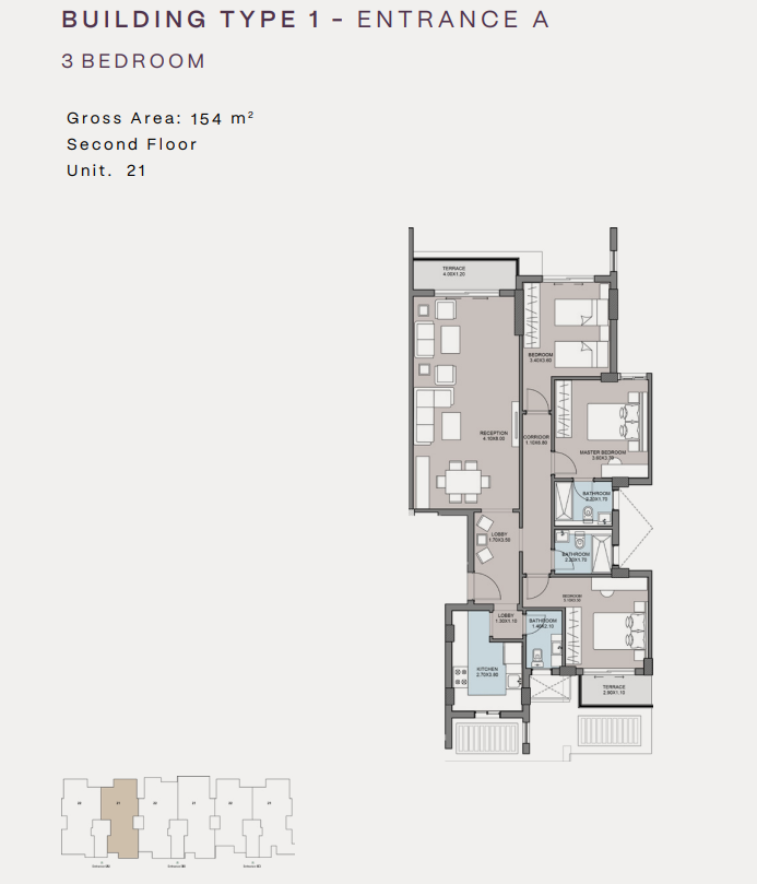 Floor plan for apartment at Spire - Club Hills