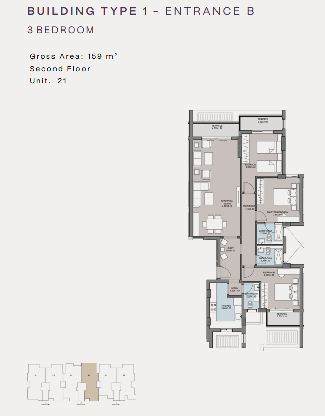 Floor plan for apartment at Spire - Club Hills