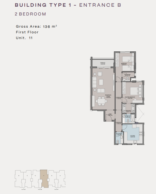 Floor plan for apartment at Spire - Club Hills