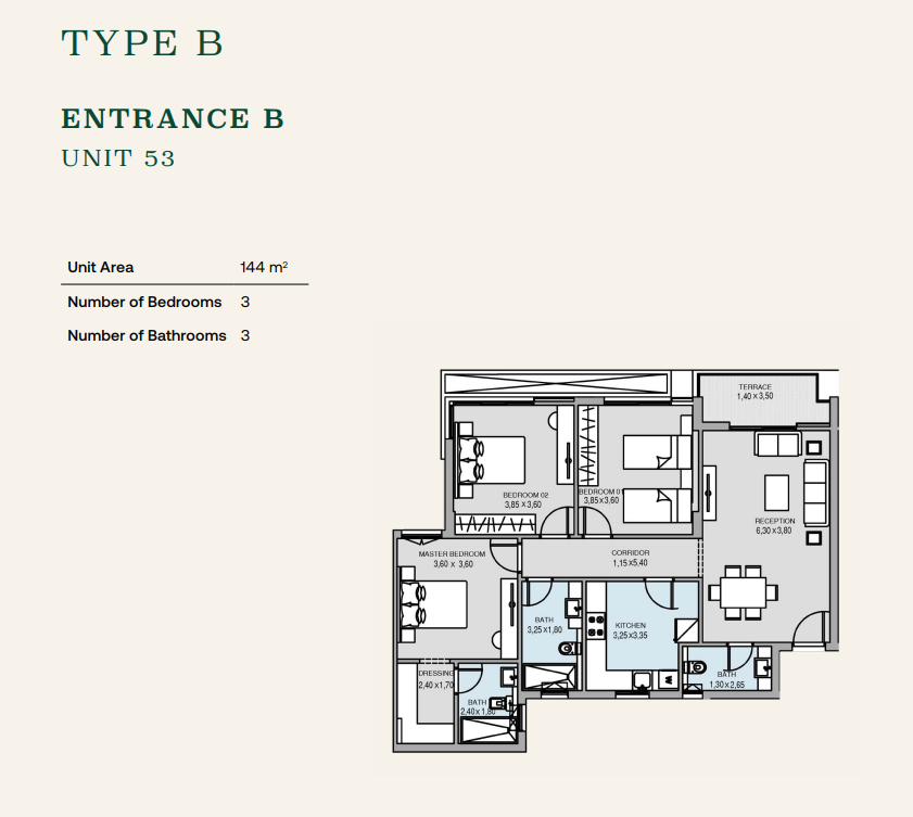 Floor plan for apartment at Terrace