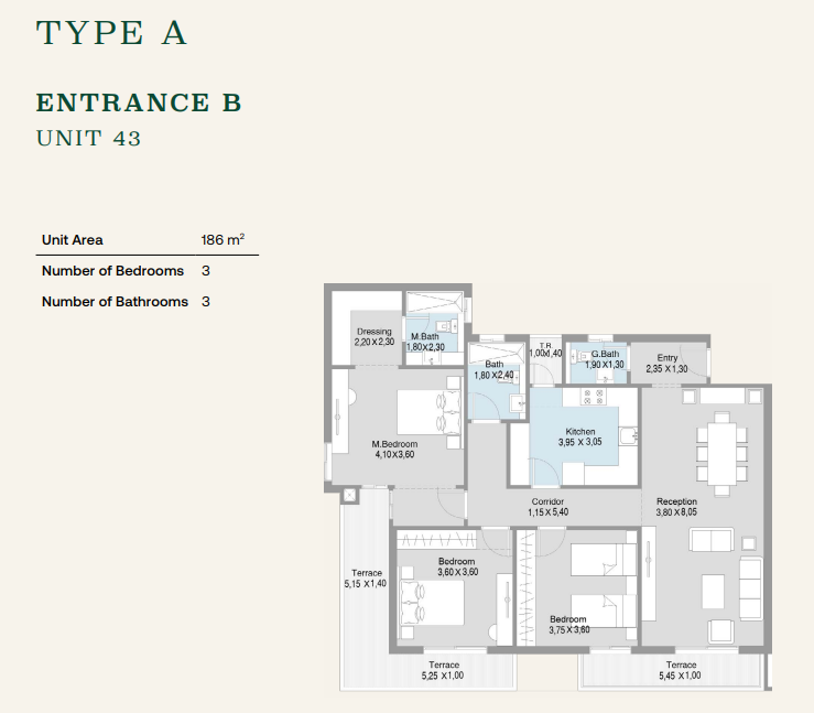 Floor plan for apartment at Terrace