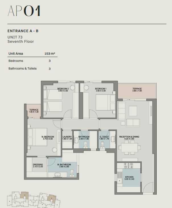 Floor plan for apartment at GRAND LANE