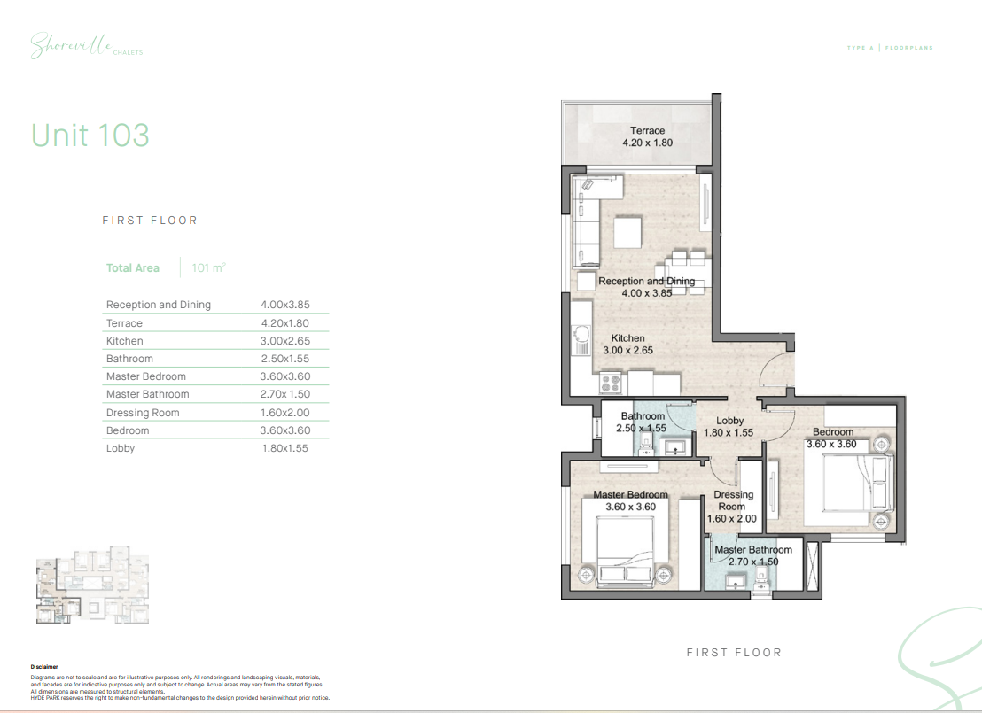 Floor plan for chalet at Hyde Park North - Seashore