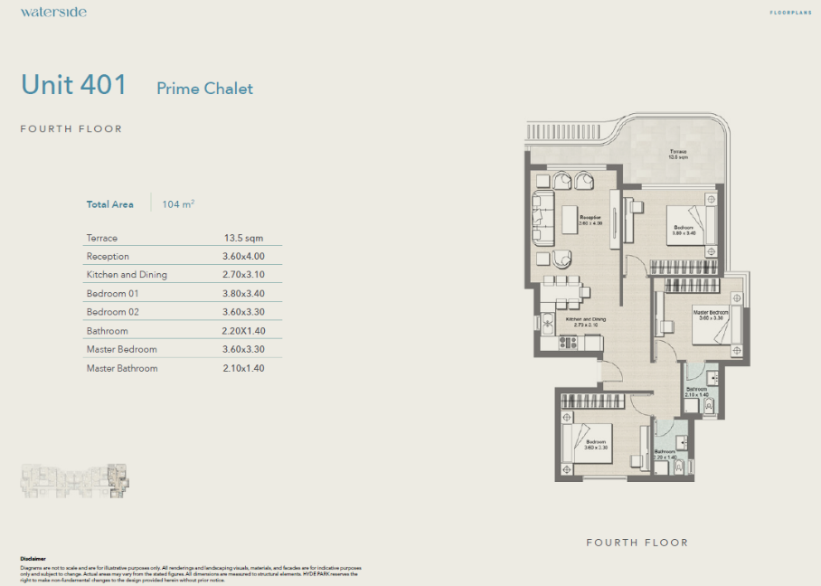 Floor plan for apartment at Hyde Park North - Seashore