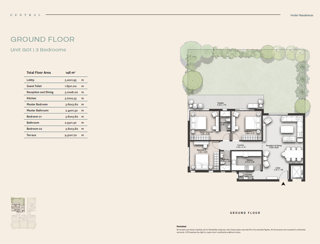 Floor plan for apartment at Central Water Residences