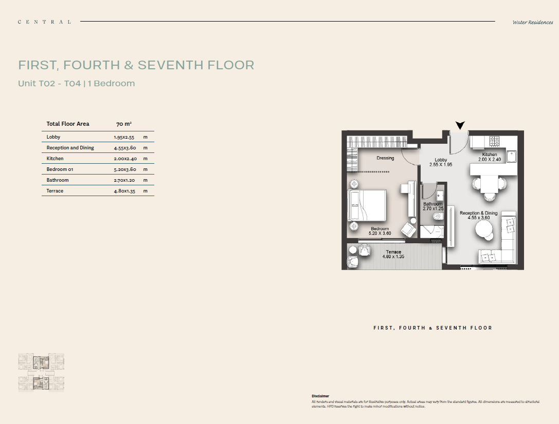Floor plan for apartment at Central Water Residences