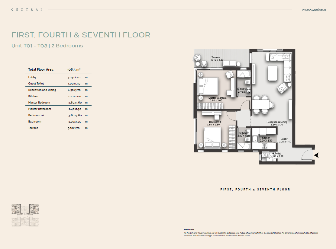 Floor plan for apartment at Central Water Residences
