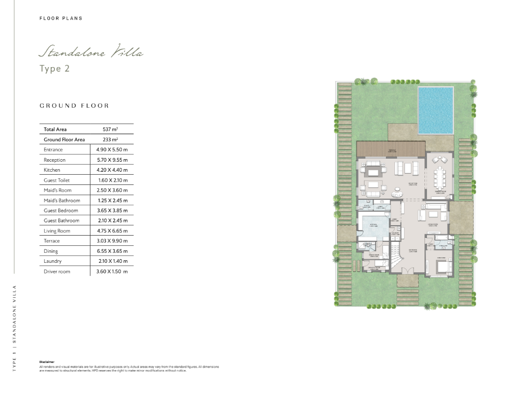 Floor plan for villa at Grand Park