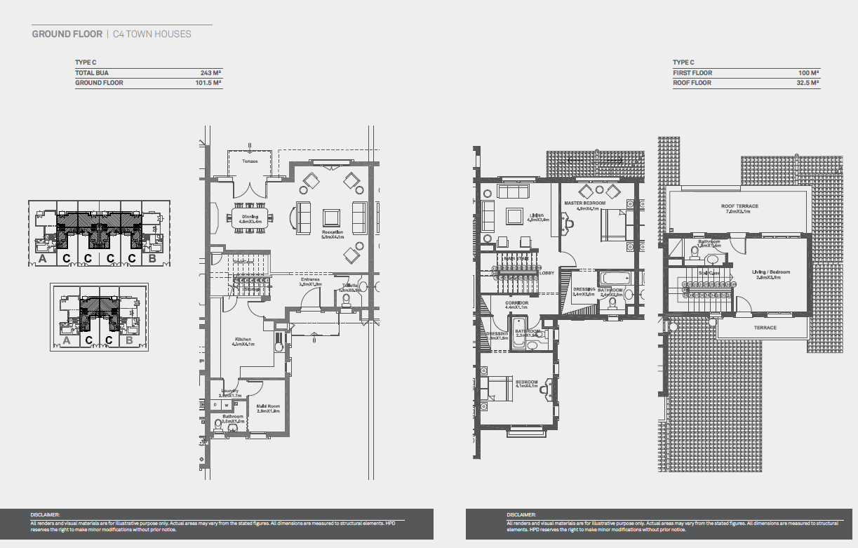 Floor plan for townhouse at Grand Park