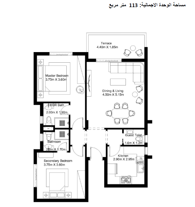 Floor plan for apartment at Grand Park