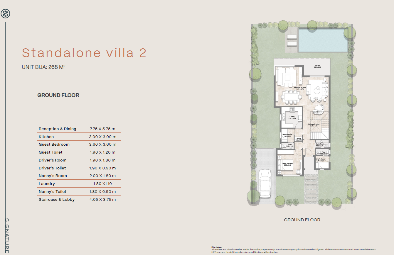 Floor plan for villa at Hyde Park Signature
