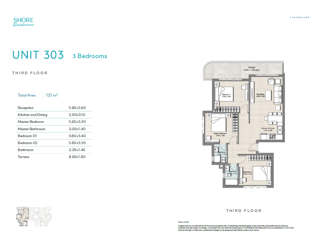 Floor plan for apartment at Hyde Park North - Seashore
